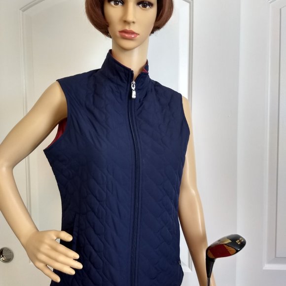 Ashworth Golfing Vest Navy lightly quilted S - Picture 1 of 6